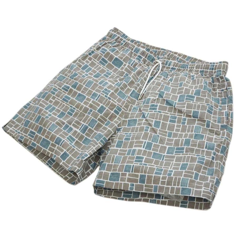 エルメス スイムウェア H938080HF0GME ソルド メンズ 水着 BOXER LONG MOSAIQUE H 0G BETON ベージュグレー  Mサイズ 新品