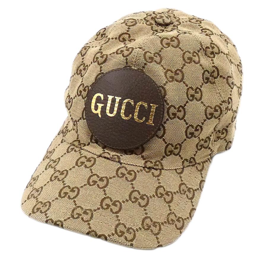 グッチ 帽子 GUCCI GGキャンバスxレザー ベースボール キャップ ロゴ