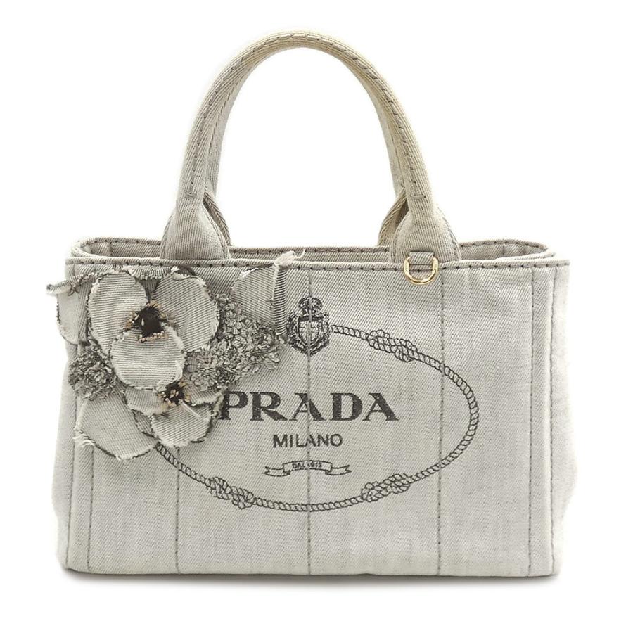 プラダ バッグ PRADA キャンバス カナパ フラワー 2WAY ハンドバッグ